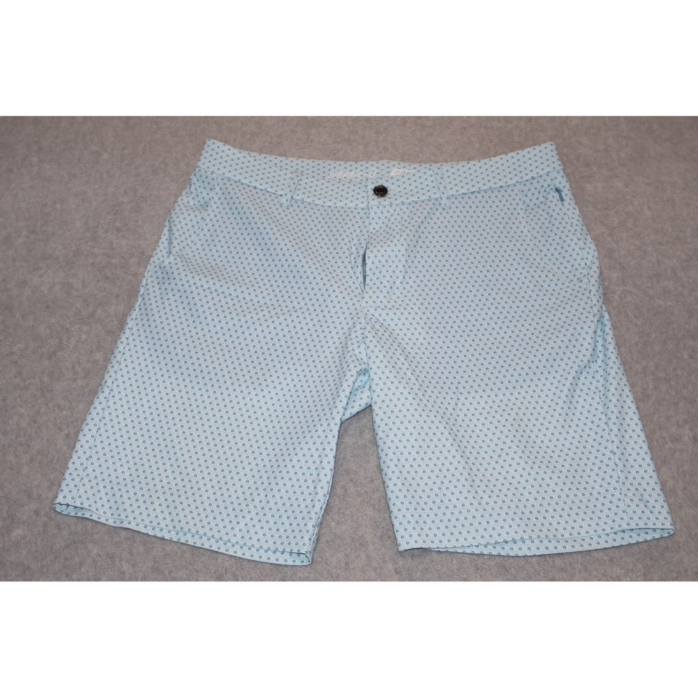 johnnie-O Prep-Performance Golf Shorts Mens 33 Light Blue Geometric Polyester